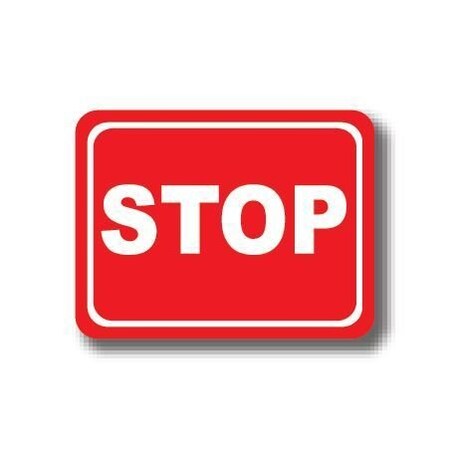 Ergomat 36in x 27in RECTANGLE SIGNS - Stop DSV-SIGN 972 #0324 -UEN